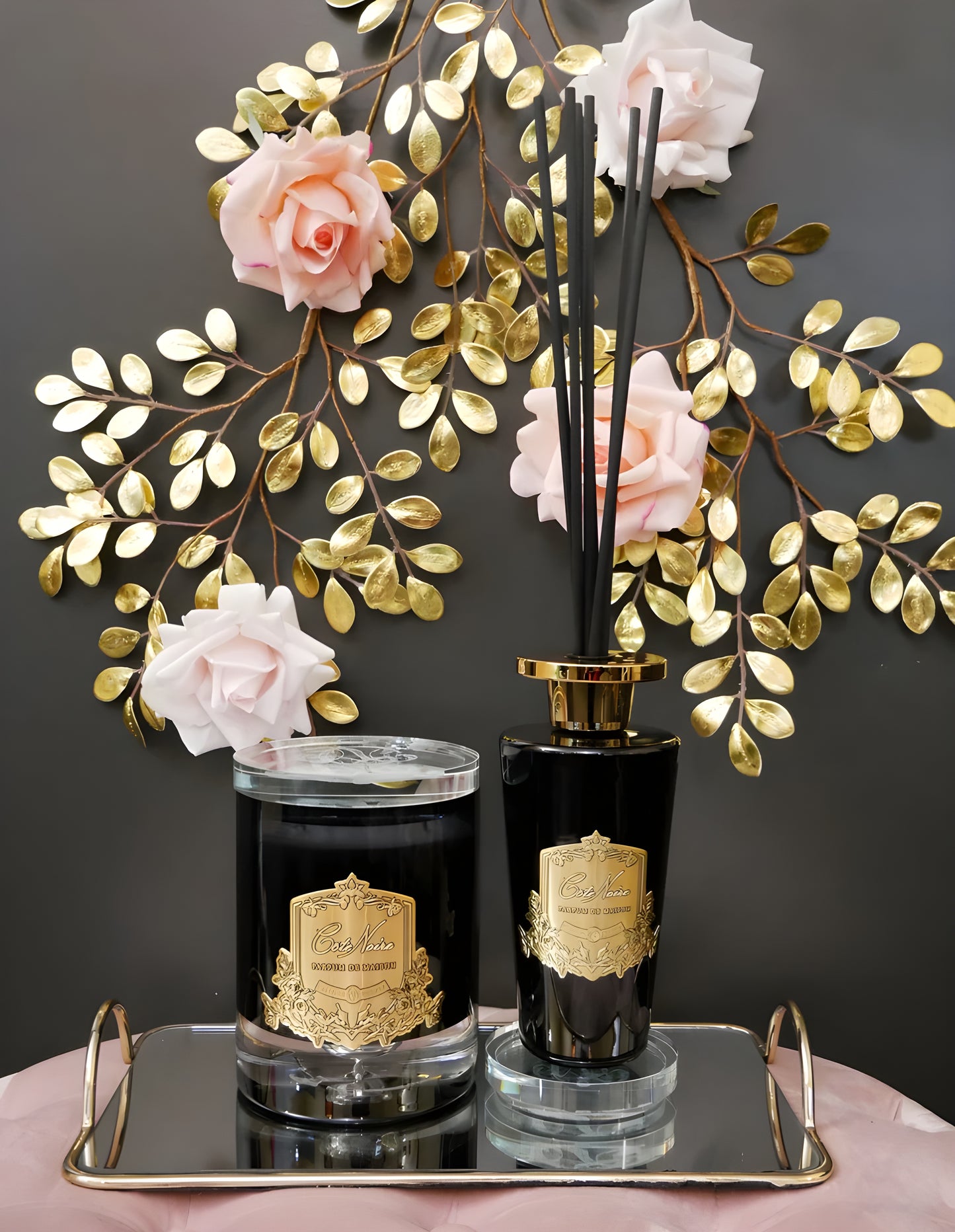 Cote Noire Grand Diffuser - Gold Badging with Crystal Base