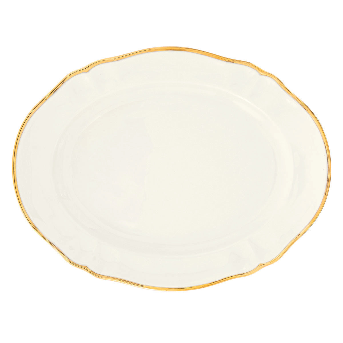 Gold Rimmed Oval Platter