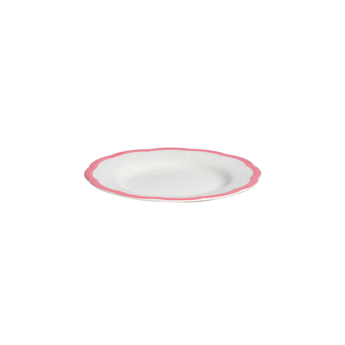 Scalloped Rim Bread Plate Pink
