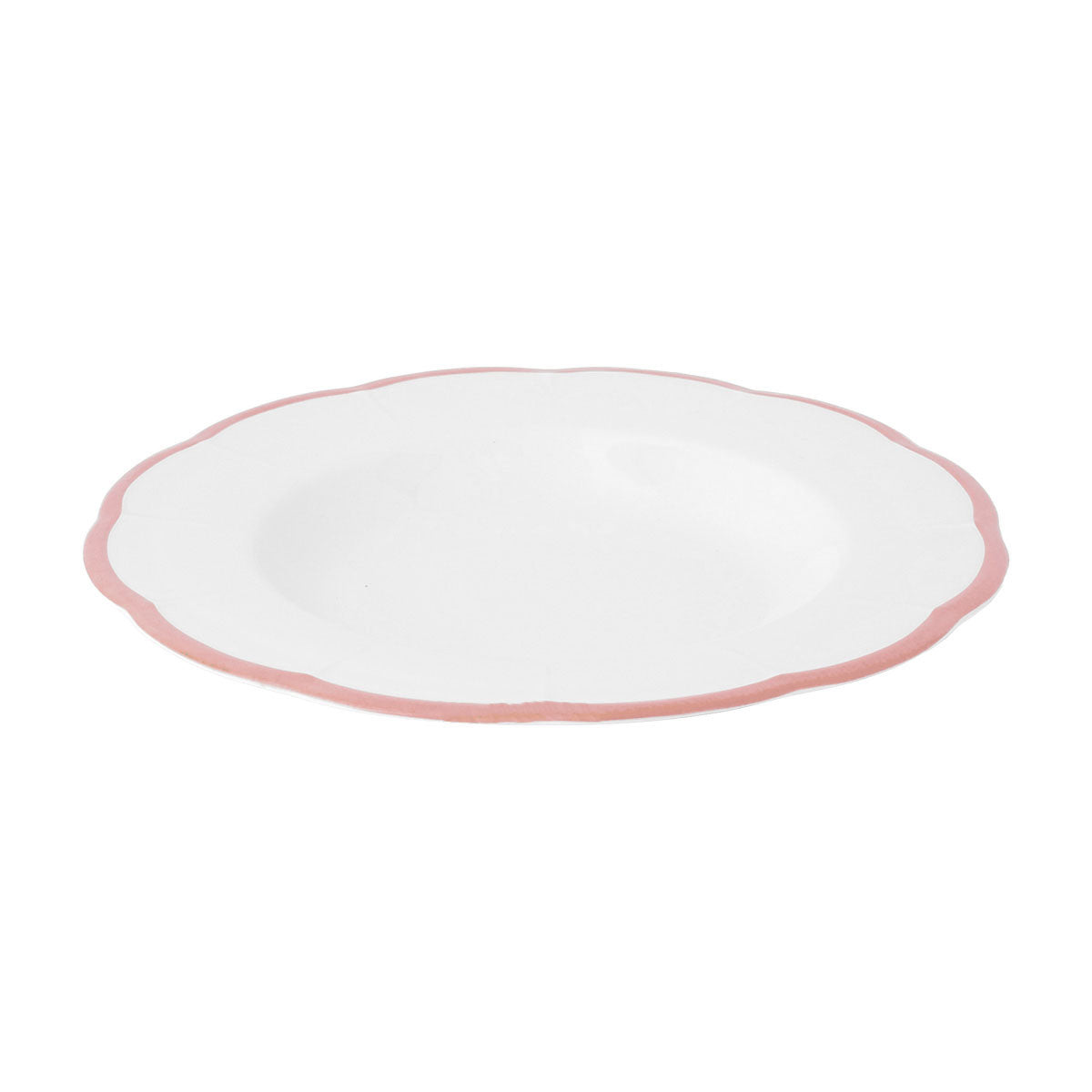 Scalloped Rim Deep Plate Pink