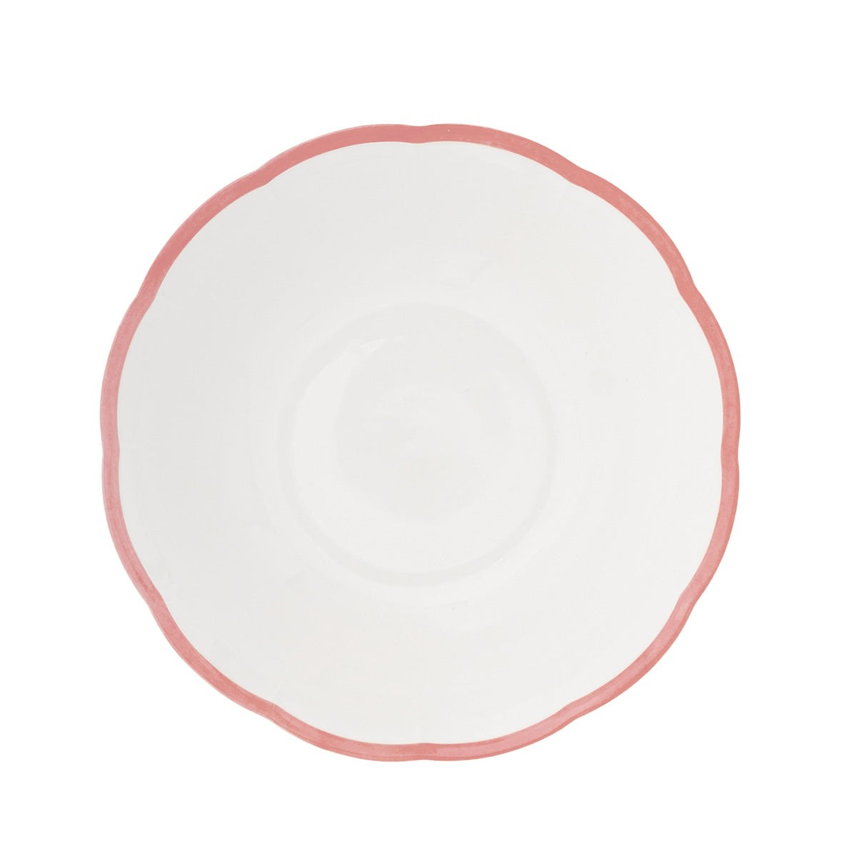 Scalloped Rim Salad Bowl Pink