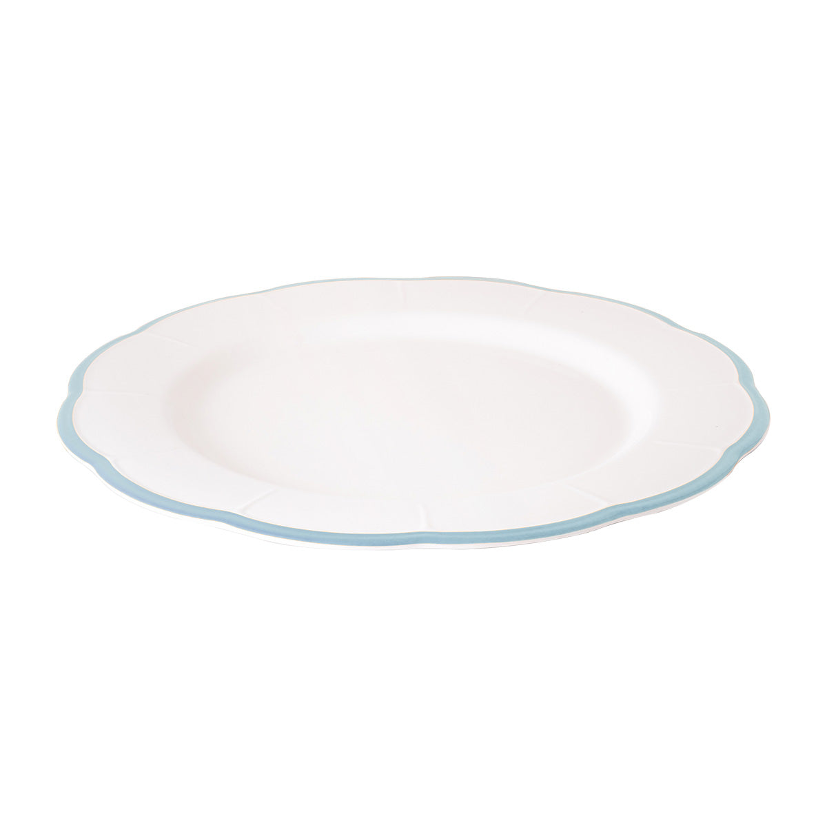 Scalloped Rim Dinner Plate Light Blue