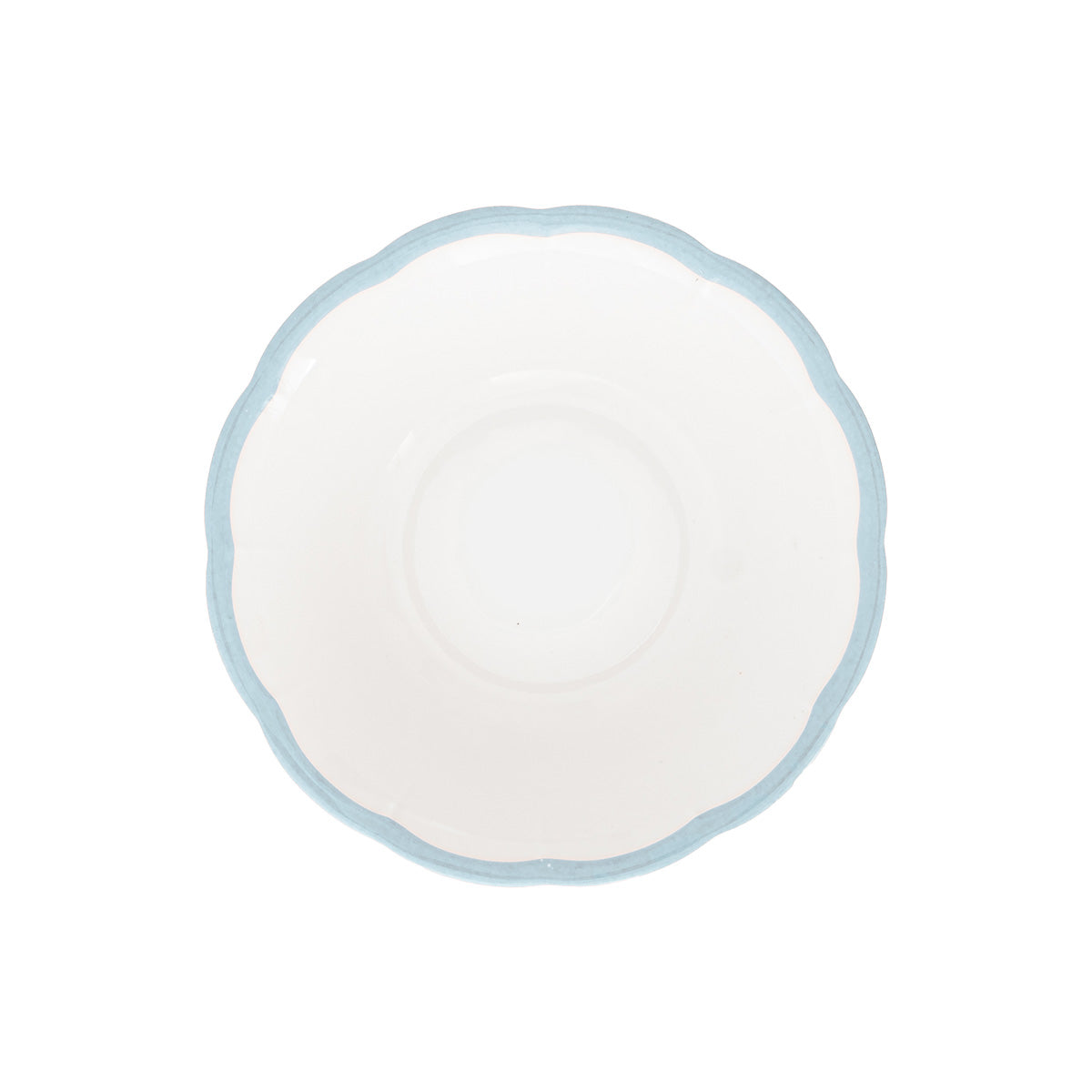 Scalloped Rim Cereal Bowl Light Blue