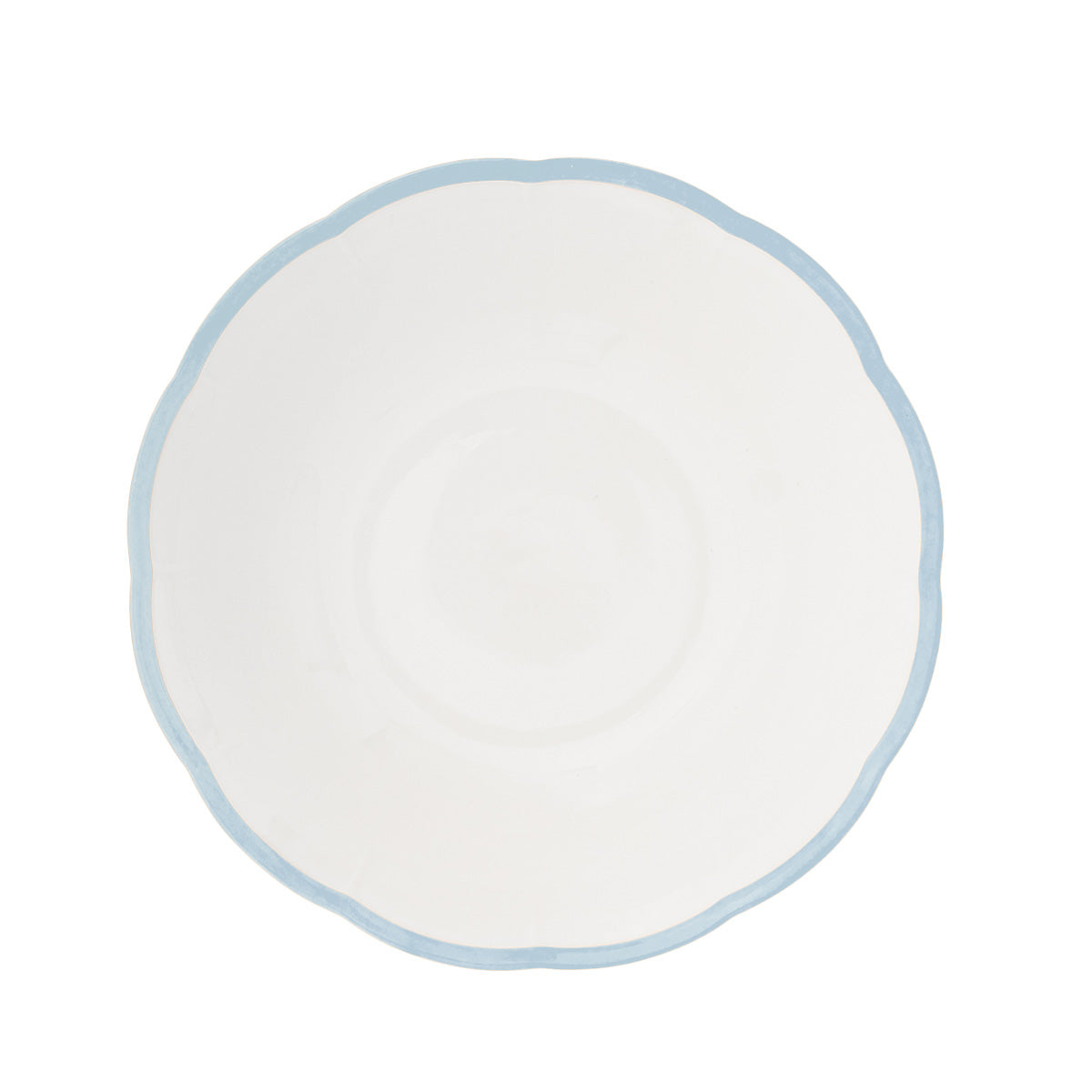 Scalloped Rim Salad Bowl Light Blue