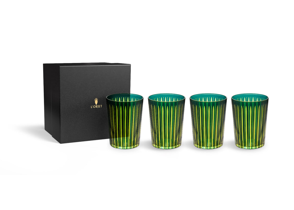 Prism Highball Glasses - Green (Set of 4)