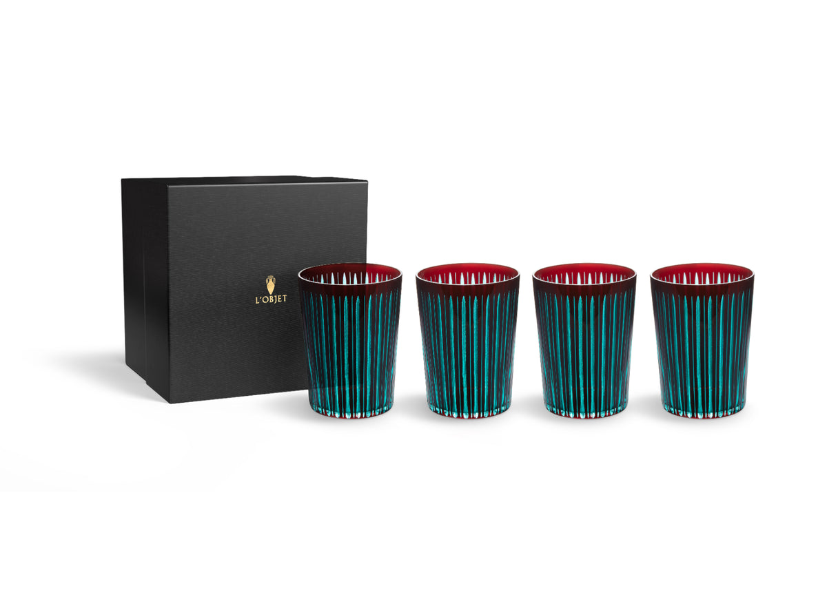 Prism Highball Glasses-Bordeaux (Set of 4)