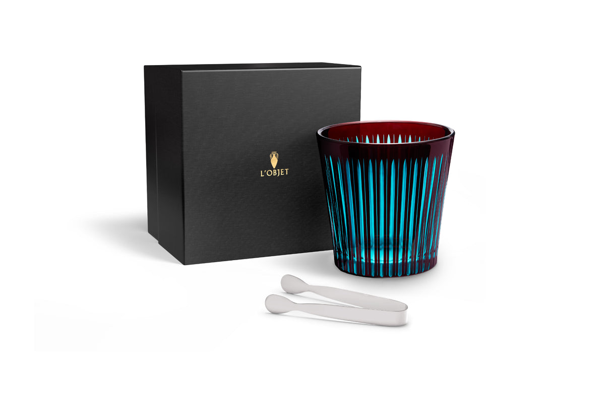 Prism Ice Bucket + Tongs - Bordeaux