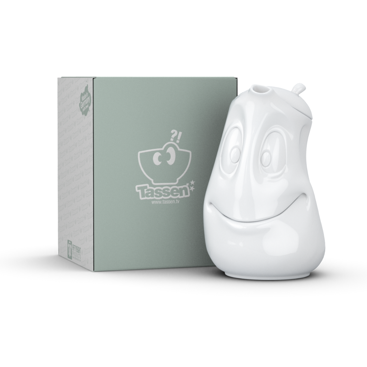 Tea Pot "Good Mood" in White