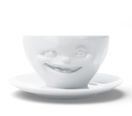 Coffee Cup with Saucer "Winking" White