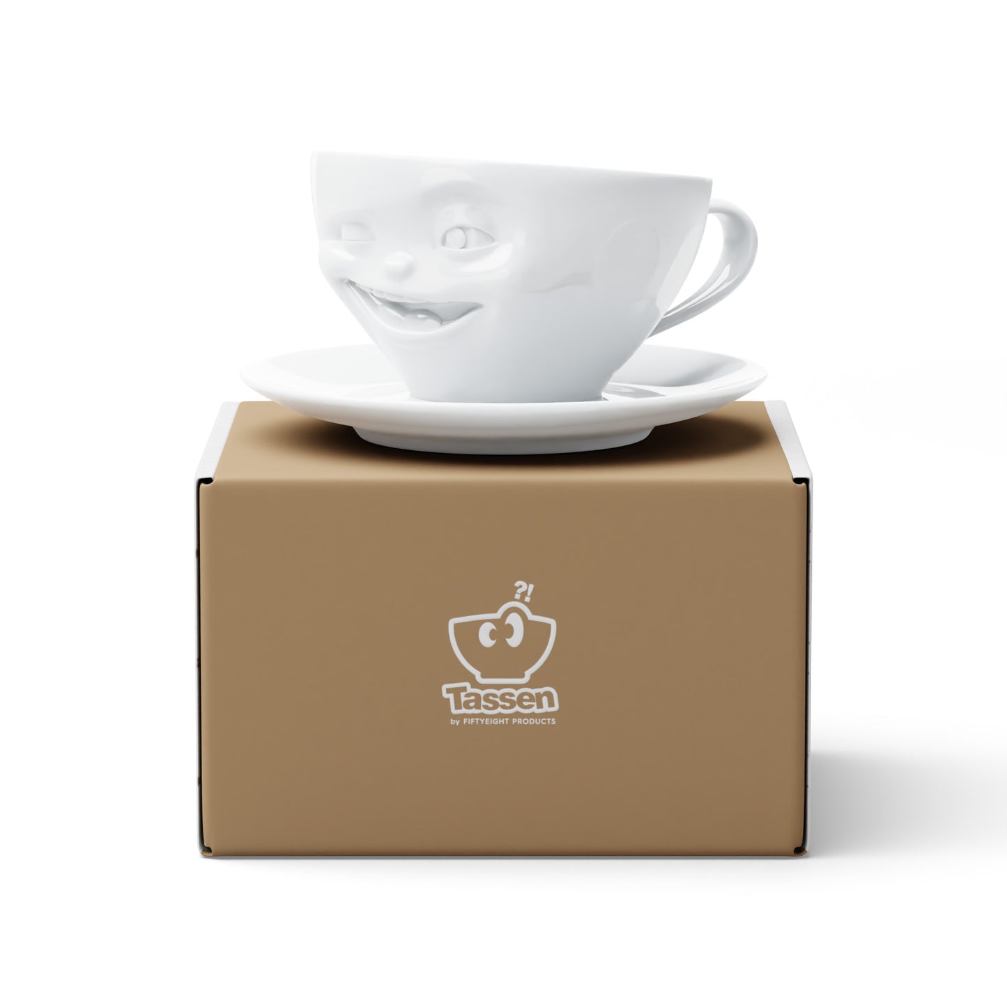 Coffee Cup with Saucer "Winking" White