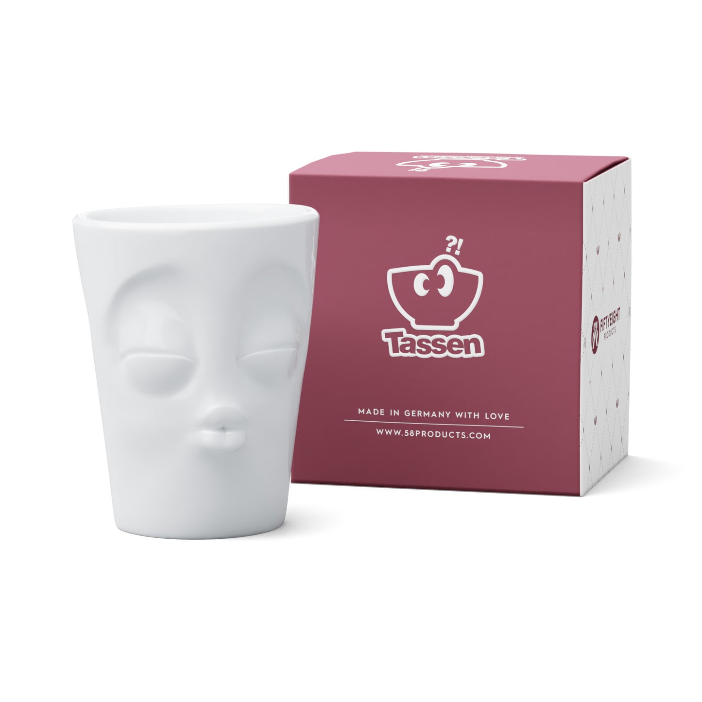 Mug with Handle "Kissing" White