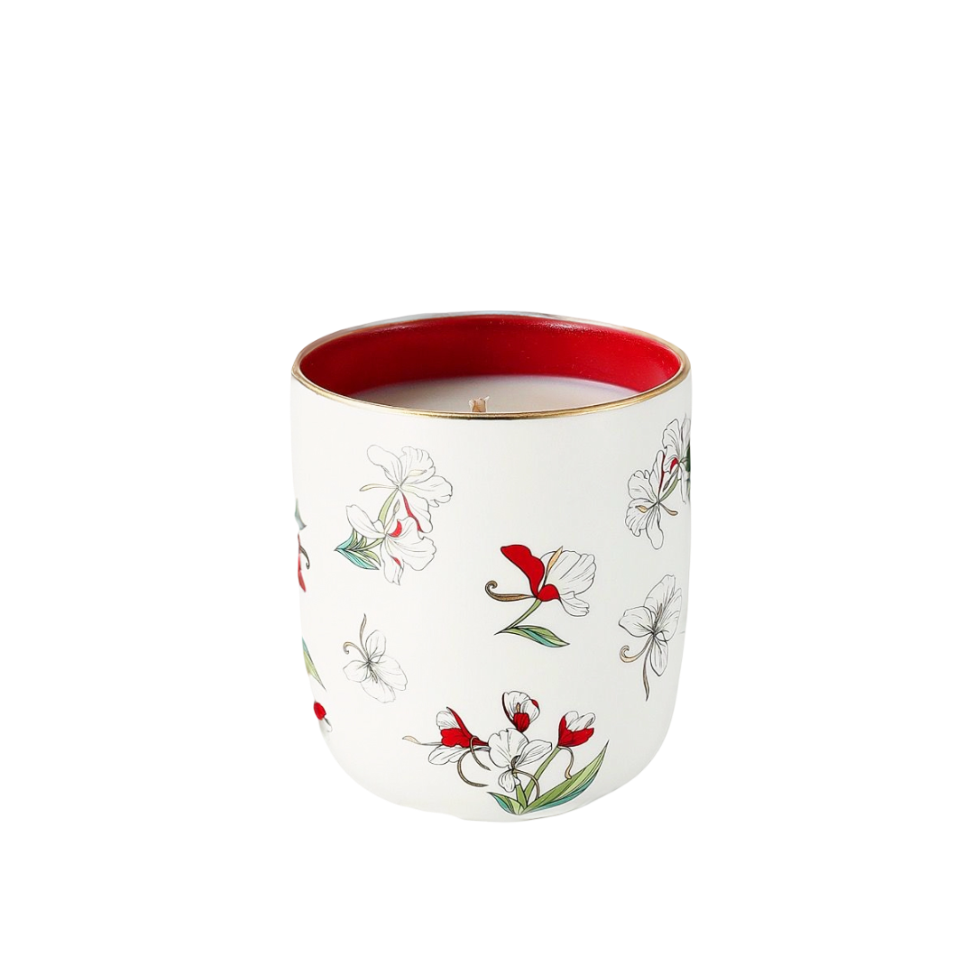 Ginger Flower Scented Candle 220g With Gold Lid