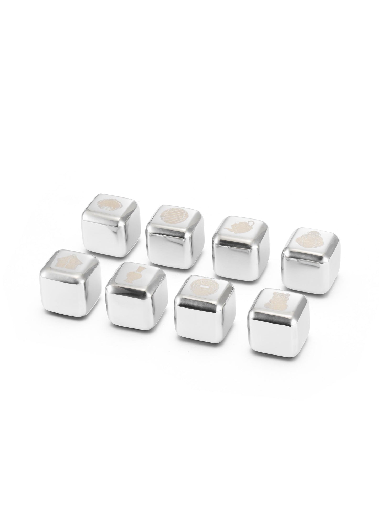 Stainless Steel Ice Cube Set Of 8
