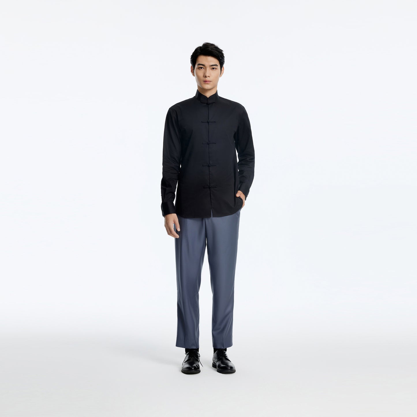 Tang five-frog Chambray Shirt