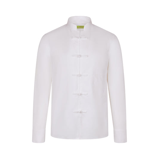 Tang Cotton-linen Shirt With Embroidered Calabash