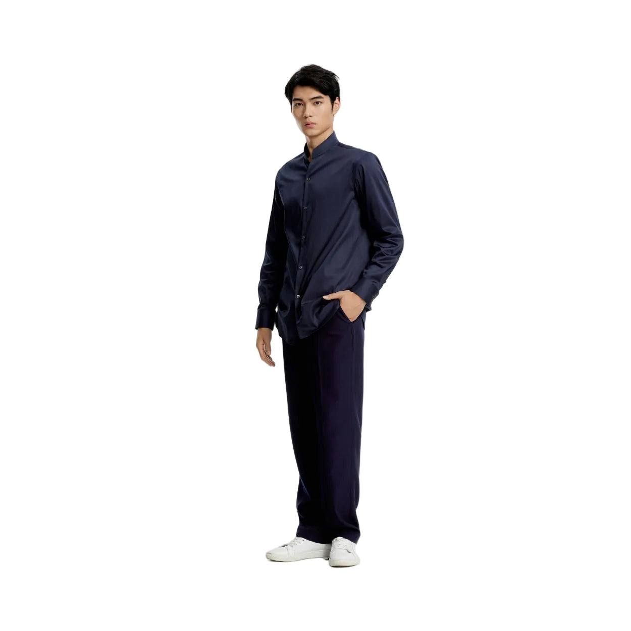 High Mandarin Collar Shirt