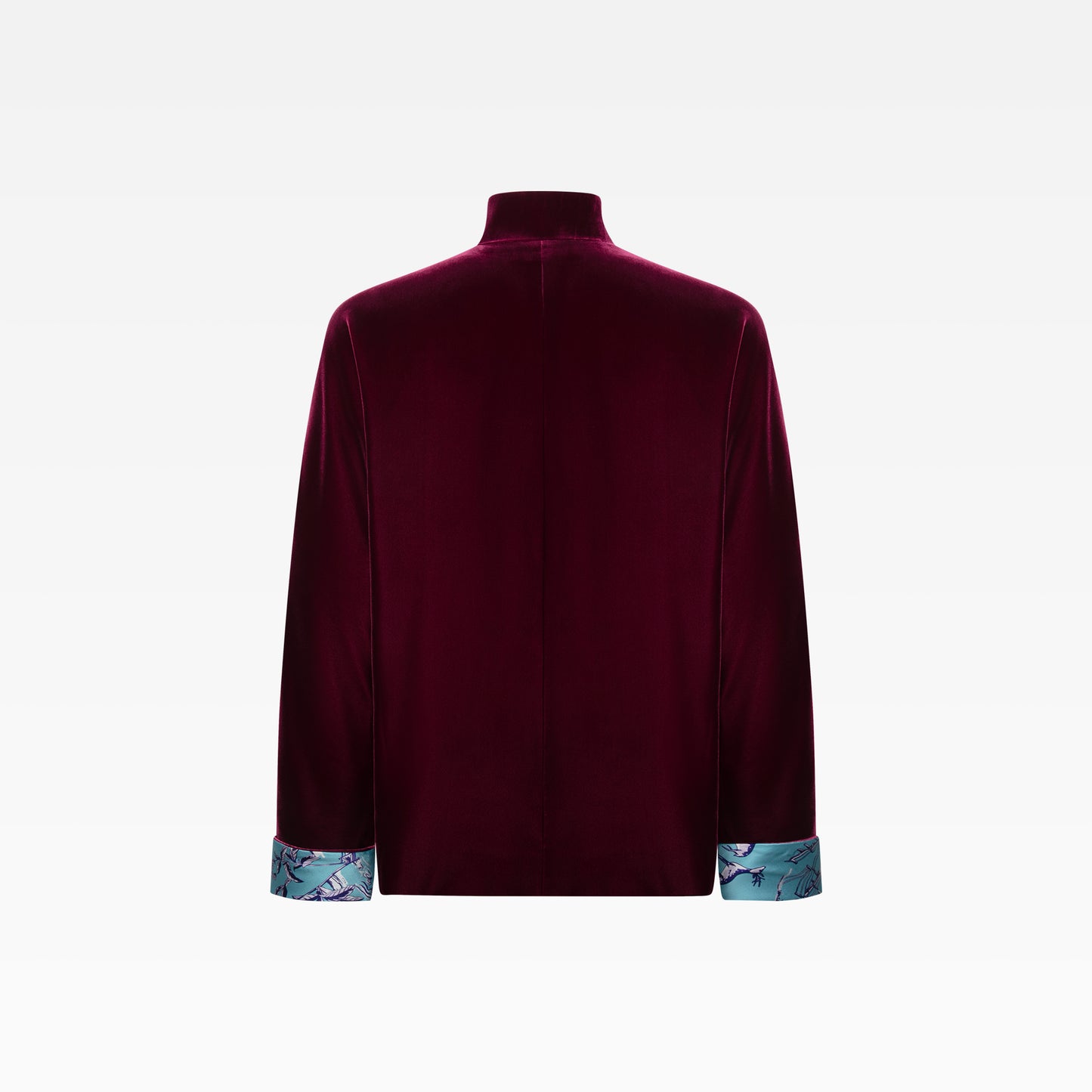 Tang Winding Stream Party Velvet Tang Jacket-Burgundy