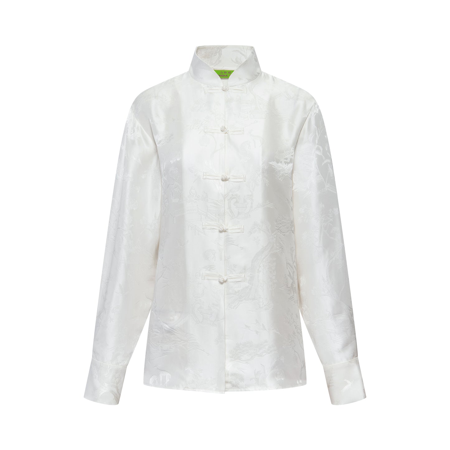 Winding Stream Party` Silk Jacquard Shirt