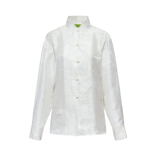 Winding Stream Party Silk Jacquard Shirt