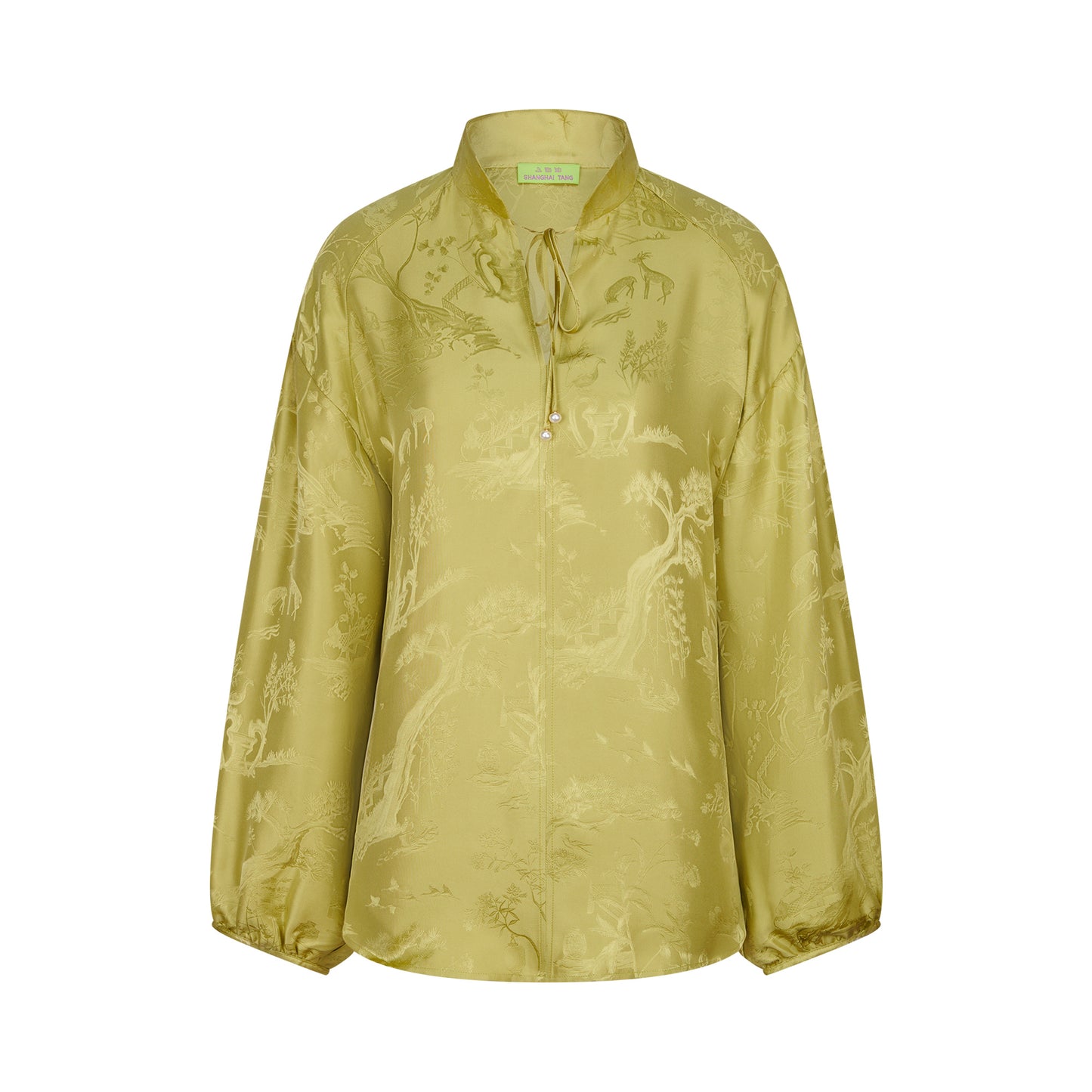 Winding Stream Party Silk Jacquard Shirt