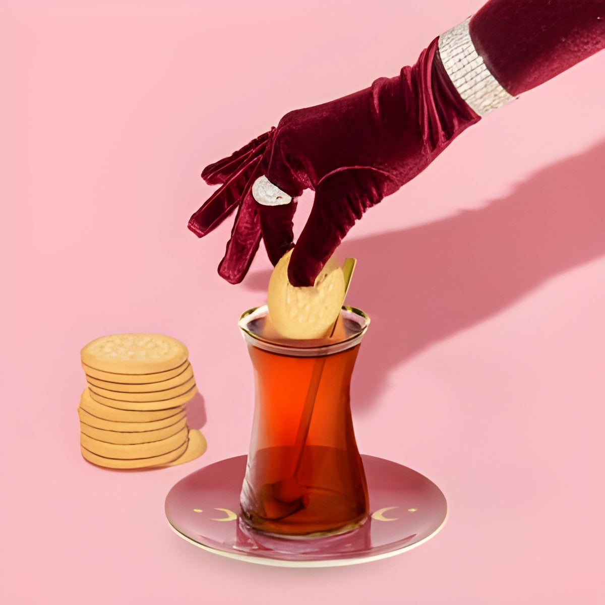 Hilal Rose Istikana Tea Cups Set of 6