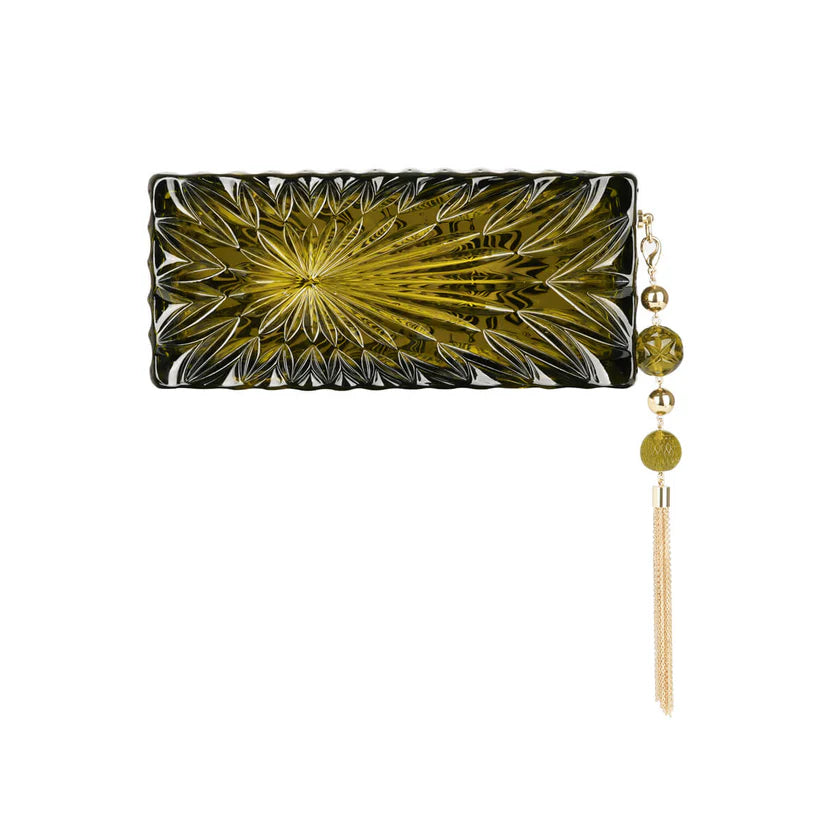 Long Rectangle Clutch Olive