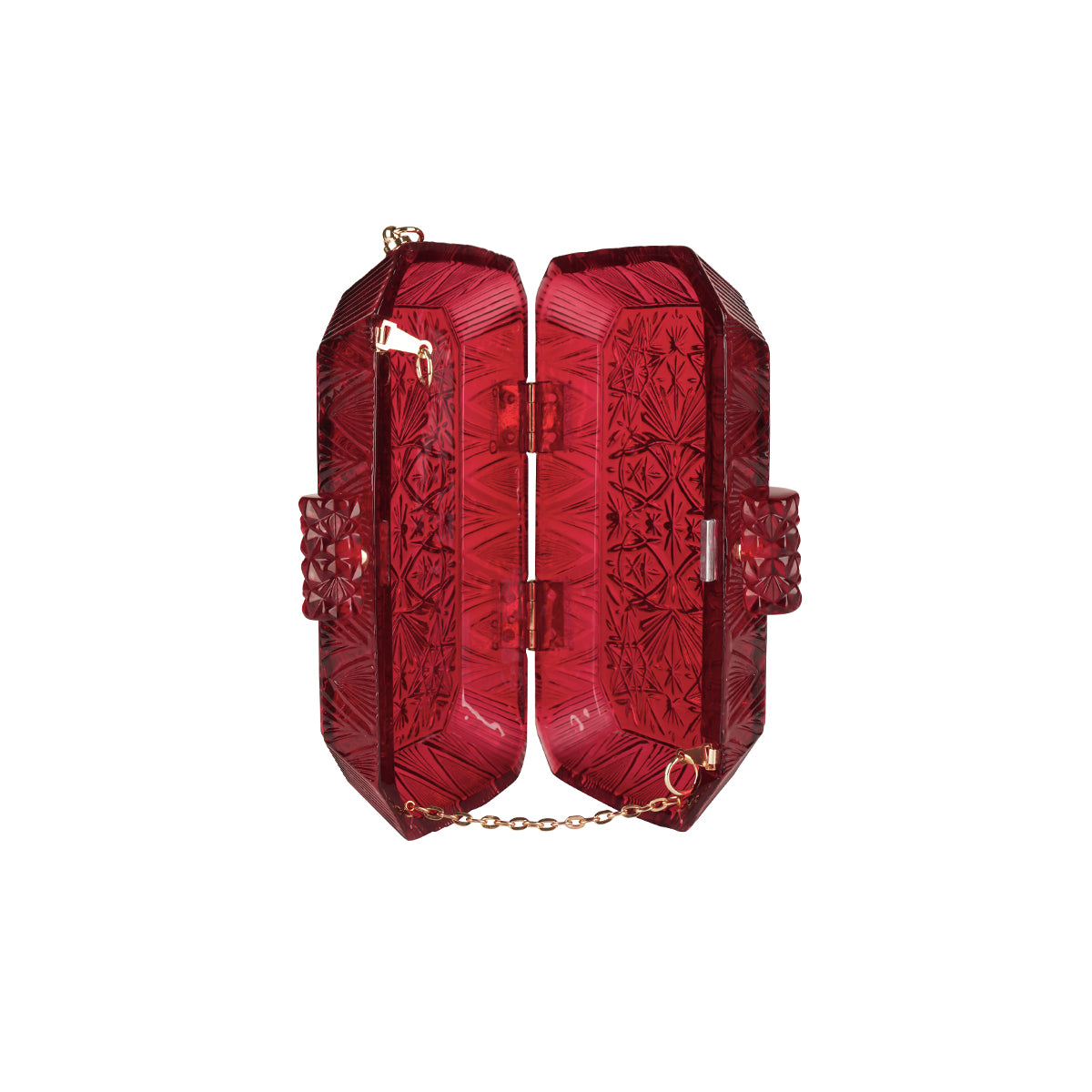 Wide Octagon Clutch Burgundy