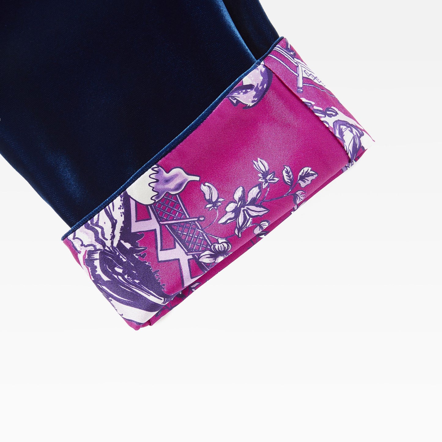 Winding Stream Party Velvet Tang Jacket Navy