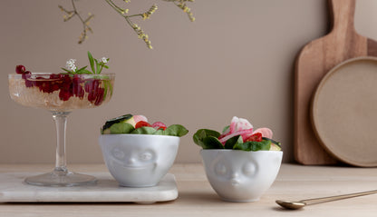 Grinning & Kissing White Bowls