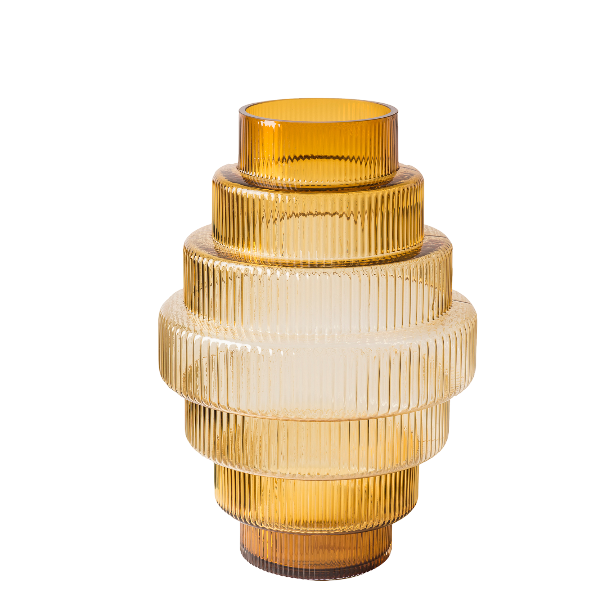 Steps Amber Vase Small