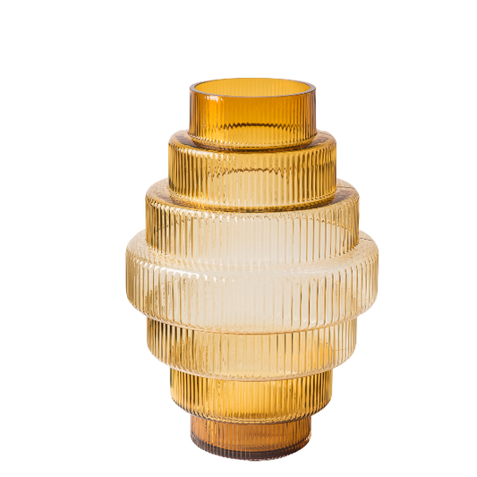 Steps Amber Vase Small