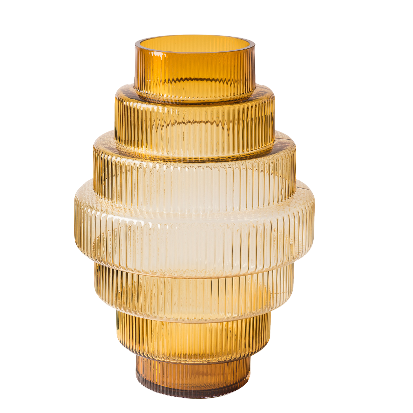 Steps Amber Vase Large