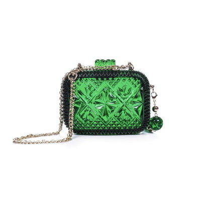 Hand Carved Clutch Emerald Green
