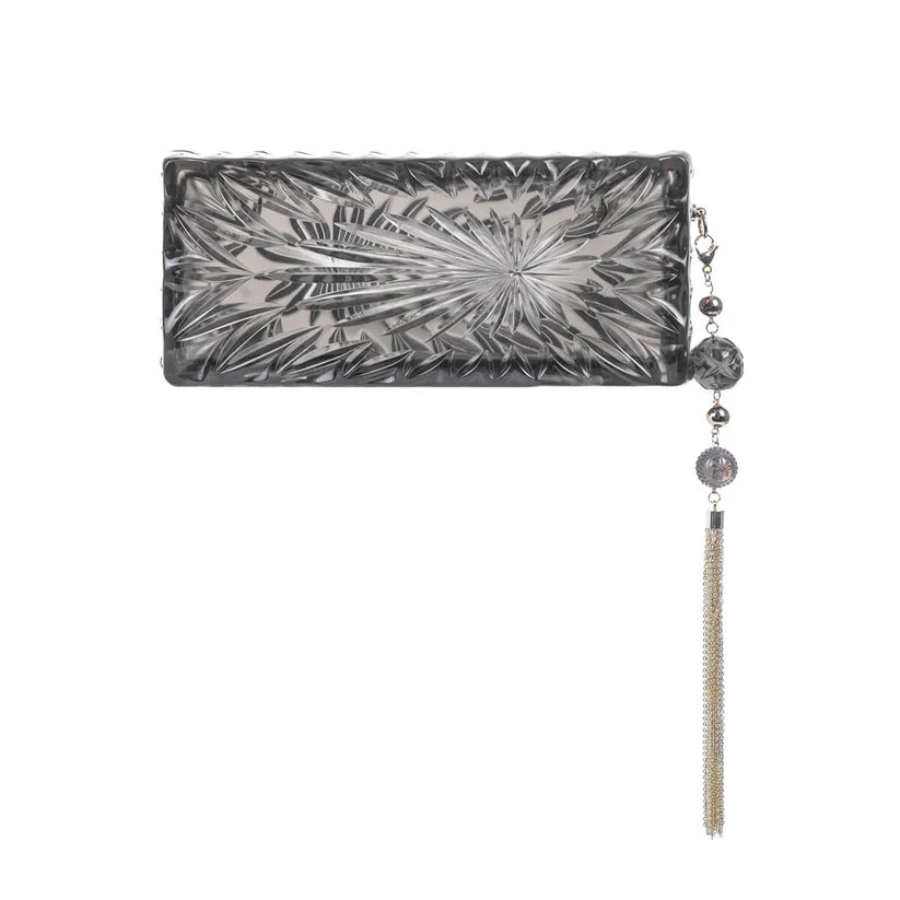 Long Rectangle Clutch Grey