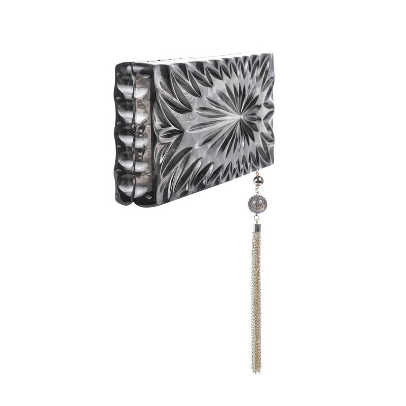 Long Rectangle Clutch Grey