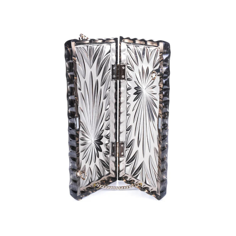 Long Rectangle Clutch Grey