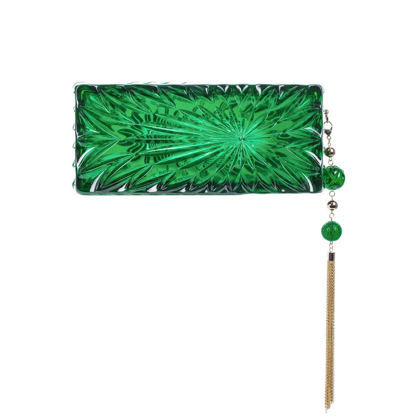 Long Rectangle Clutch Emerald Green