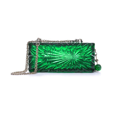 Long Rectangle Clutch Emerald Green