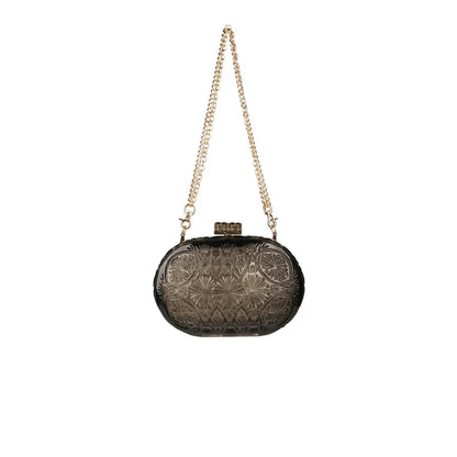 Wide Octagon Clutch Dark Grey