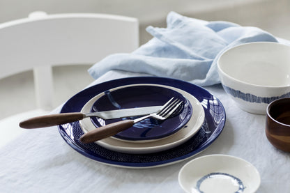 Feast  Bowls ,White Swirl Blue Stripes Set of 4