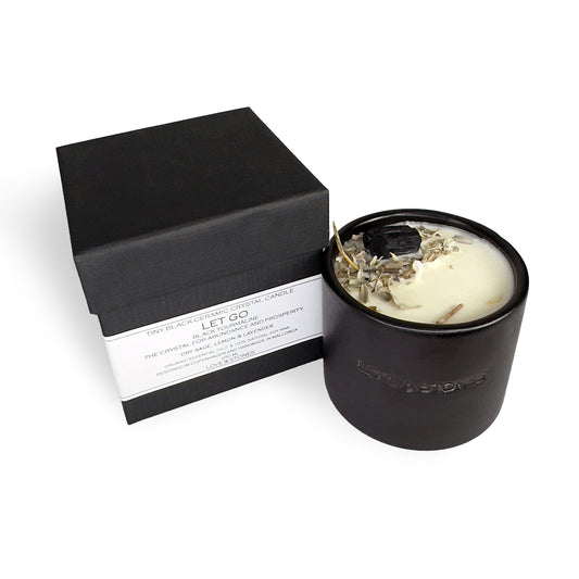 Let Go - Sage & Black Tourmaline Crystal Infused Scented Candle