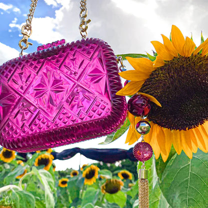 Hand Carved Clutch Deep Purple