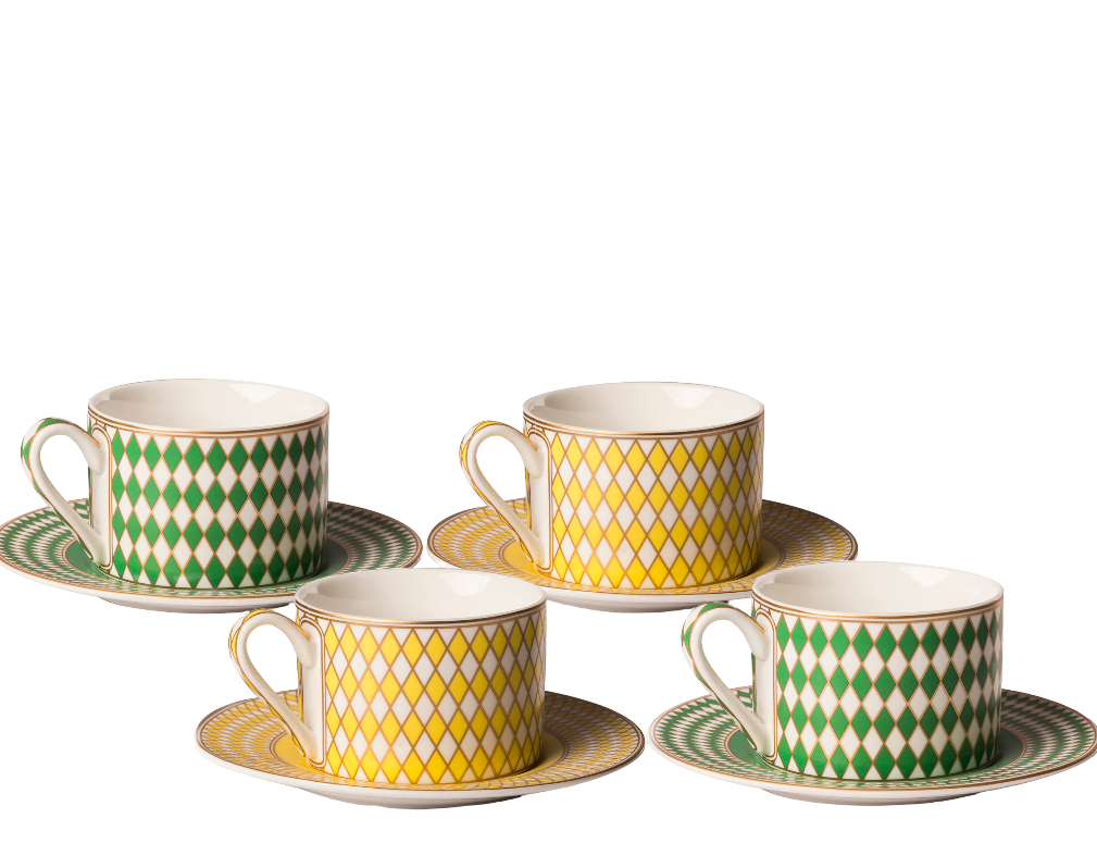 Chess Teacups  Set of 4