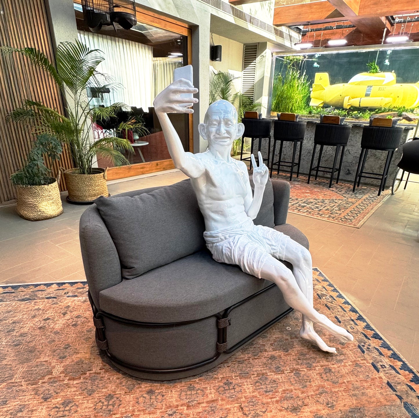 Wired for Peace;   Mahatma Gandhi Sculpture