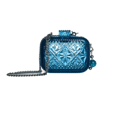Hand Carved Clutch Classic Blue