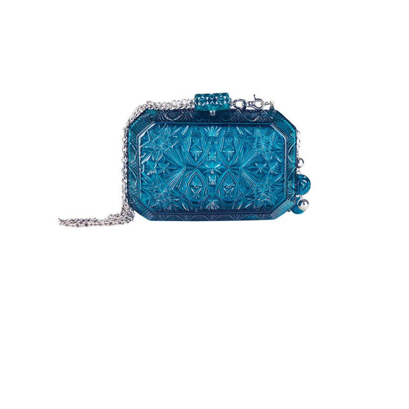 Wide Octagon Clutch Classic Blue