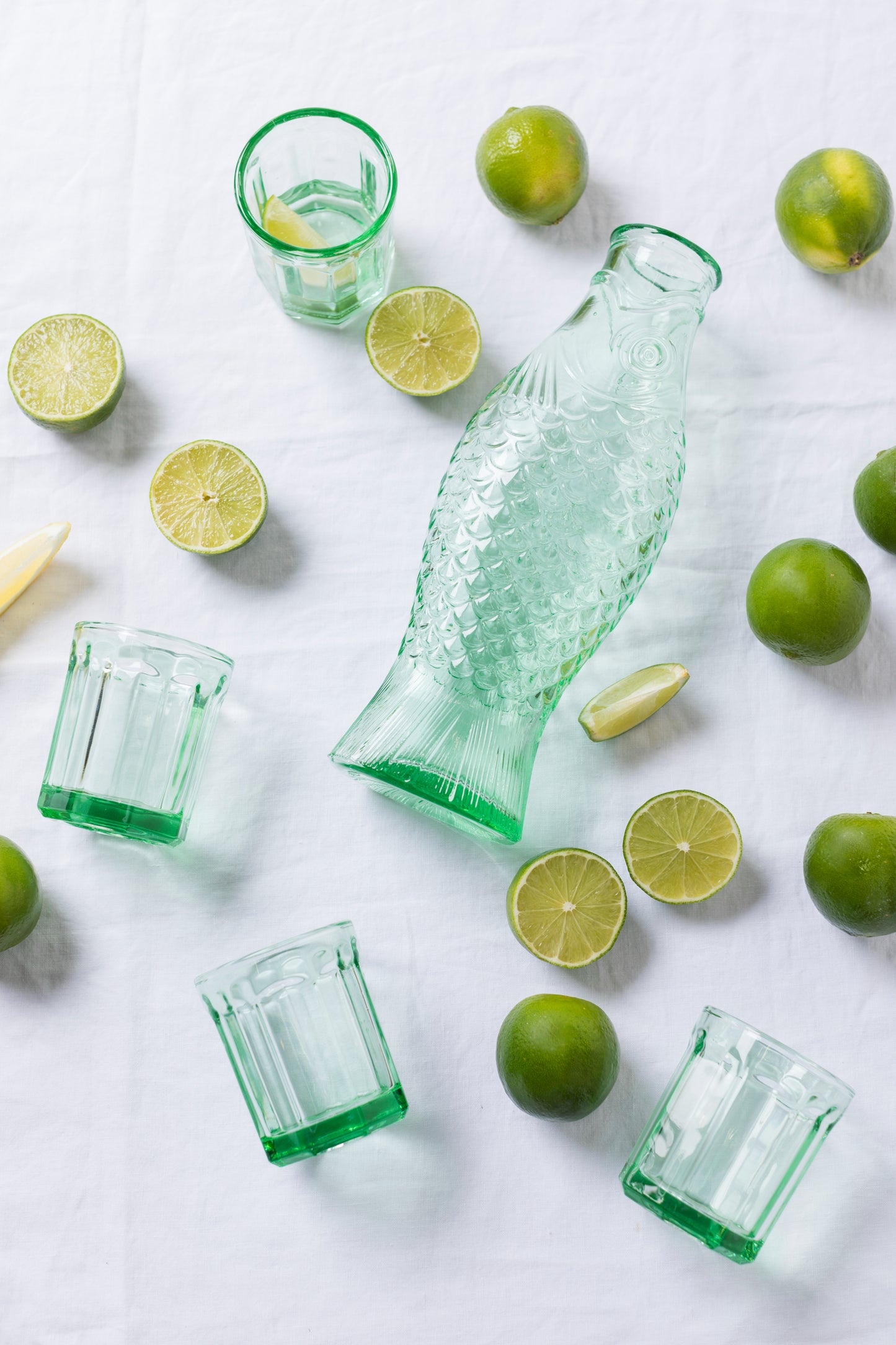 Fish & Fish Large Glasses Green Set of 4