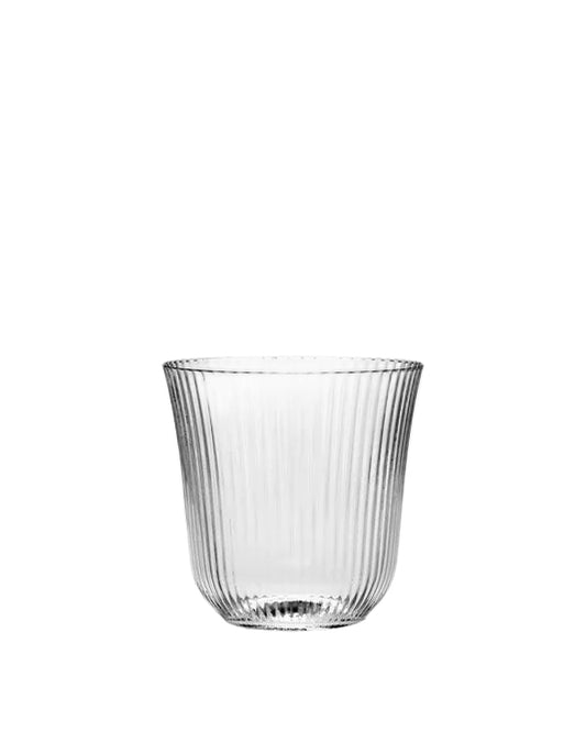 Inku  Small Tumbler Transparent Ribbed Glasses  Set of 4