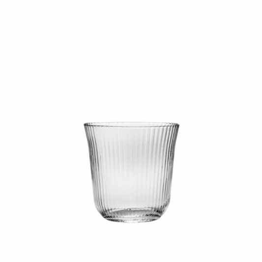Inku Large Tumbler  Transparent Ribbed Glasses  Set of 4
