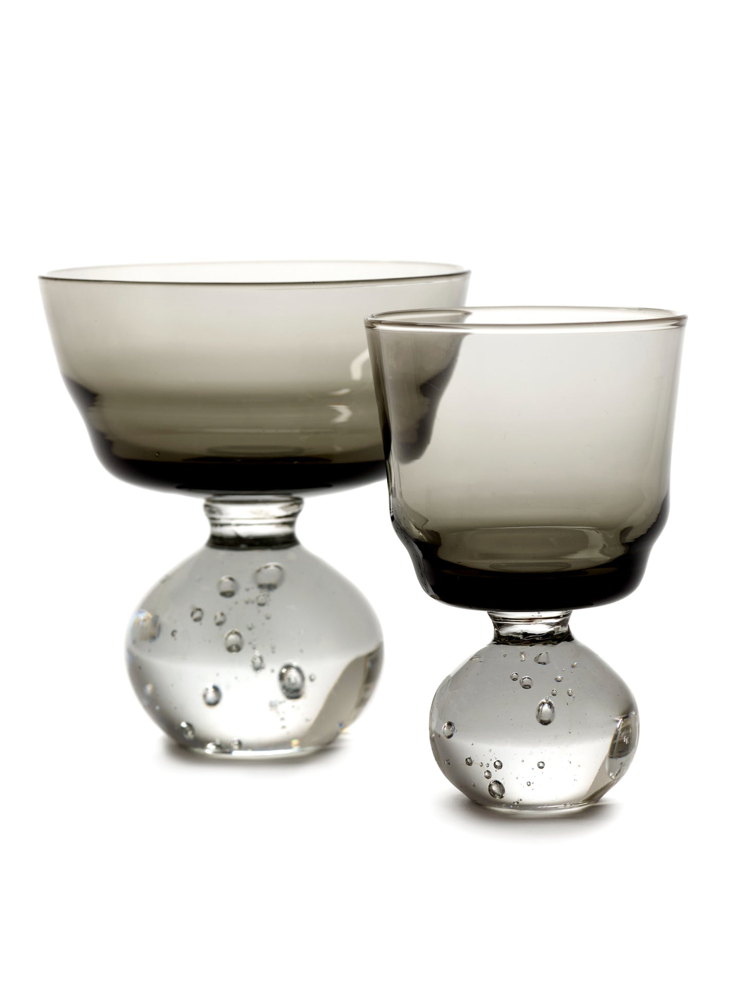 Eternal Snow Small Stem Glasses Smokey Gray Set of 6